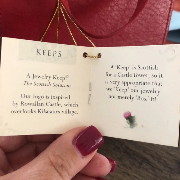 NWT Rowallan of Scotland Red Bonded Leather Jewelry Keep Box Travel Gift New - Picture 12 of 12
